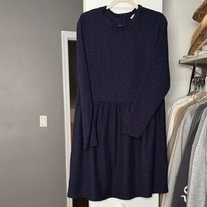 LOFT Navy Speckled Knit Dress